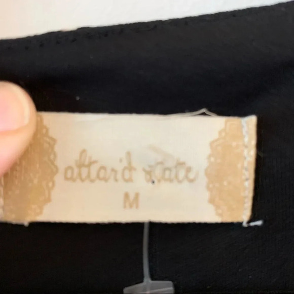 Altar’d State Long Sleeve Black Cream Pink Floral Swing Dress New Size Medium M - Picture 8 of 9